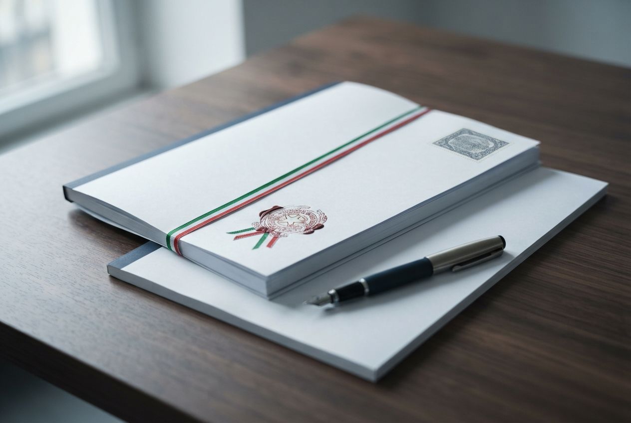 Documento tradotto unito all’originale con nastro e timbro (immagine illustrativa)